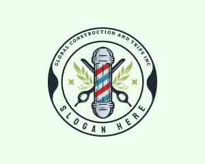 Barbershop Stylist Grooming Logo