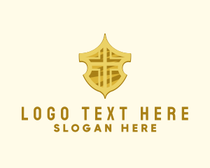 Medieval - Religious Cross Shield logo design