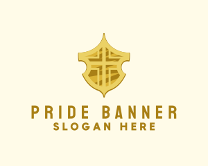 Religious Cross Shield  logo design