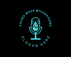 Microphone - Droplet Microphone Podcast logo design