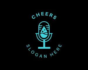 H2o - Droplet Microphone Podcast logo design