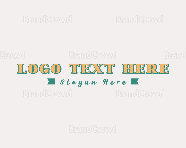 Vintage Retro Ribbon Logo