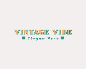 Vintage Retro Ribbon logo design