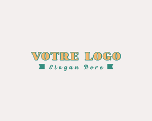 Wordmark - Vintage Retro Ribbon logo design