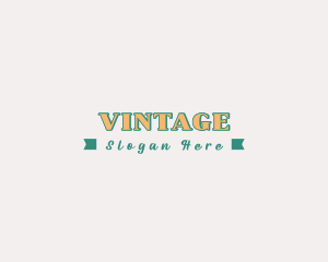 Vintage Retro Ribbon logo design