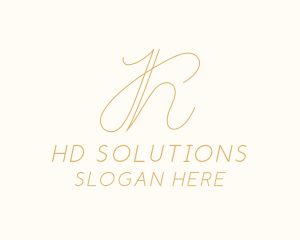 Business Calligraphy Letter H logo design