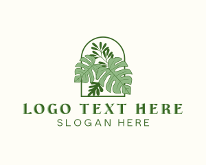 Monstera - Botanical Leaf Garden logo design