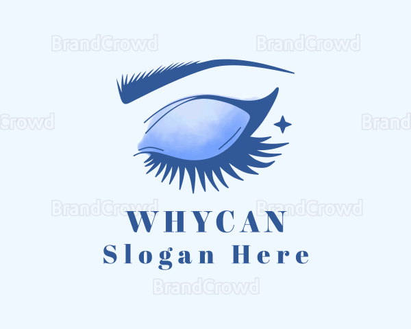 Blue Eyeshadow Eyelashes Logo