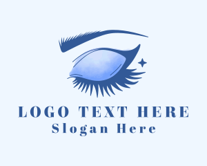 Microblading - Blue Eyeshadow Eyelashes logo design