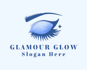 Eyeshadow - Blue Eyeshadow Eyelashes logo design