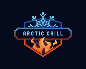 Freezing - Snowflake Flame HVAC logo design