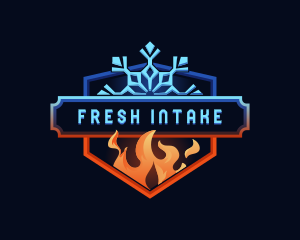 Intake - Snowflake Flame HVAC logo design