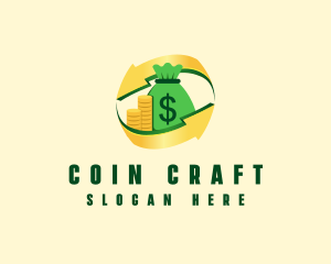 Money Bag Arrow logo design