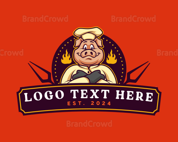 Barbecue Pig Roasted Logo