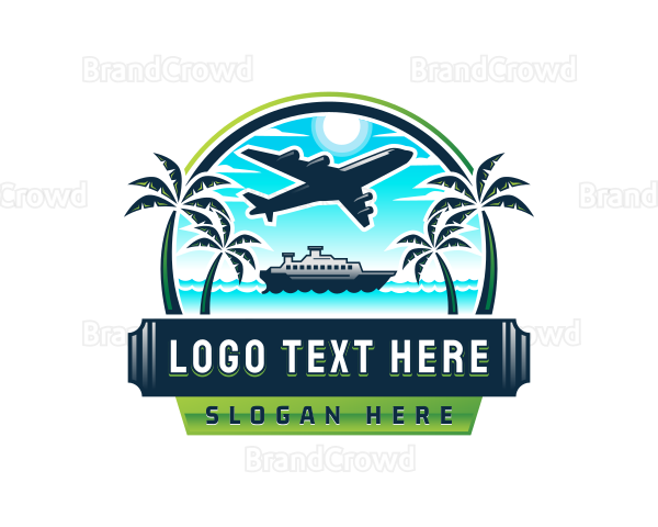 Airplane Cruise Ship Getaway Logo