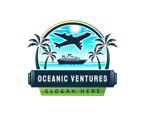 Airplane Cruise Ship Getaway logo design