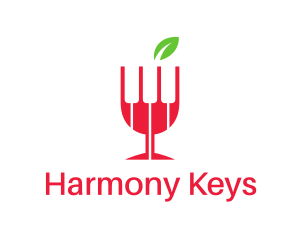 Piano - Wine Piano Keys logo design