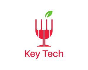 Wine Piano Keys logo design