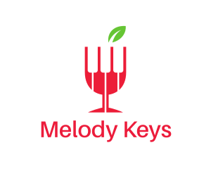 Piano - Wine Piano Keys logo design