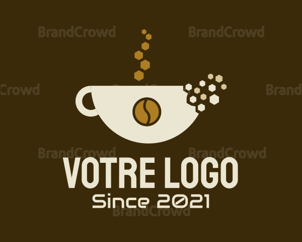 Coffee Cup Pixel Logo