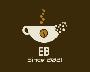 Application - Coffee Cup Pixel logo design