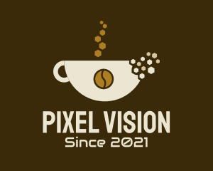 Coffee Cup Pixel  logo design