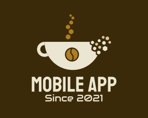 Coffee Cup Pixel  logo design