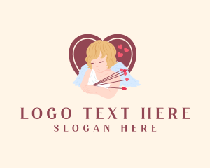 Angel - Love Cupid Heart logo design