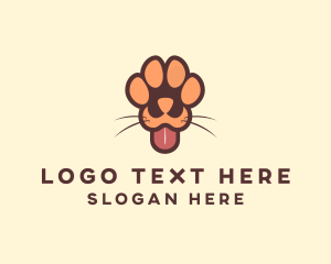 Tongue - Animal Dog Paw logo design