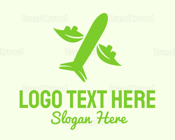 Green Eco Plane Logo