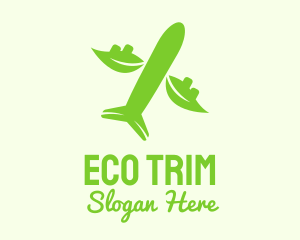 Green Eco Plane logo design