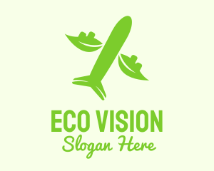 Green Eco Plane logo design