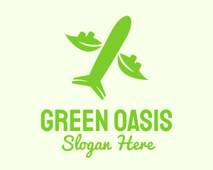 Green Eco Plane logo design