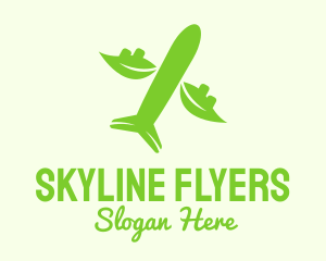 Flyer - Green Eco Plane logo design