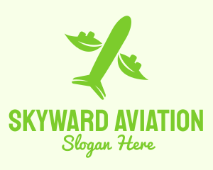 Green Eco Plane logo design