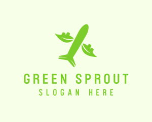 Green Eco Plane logo design