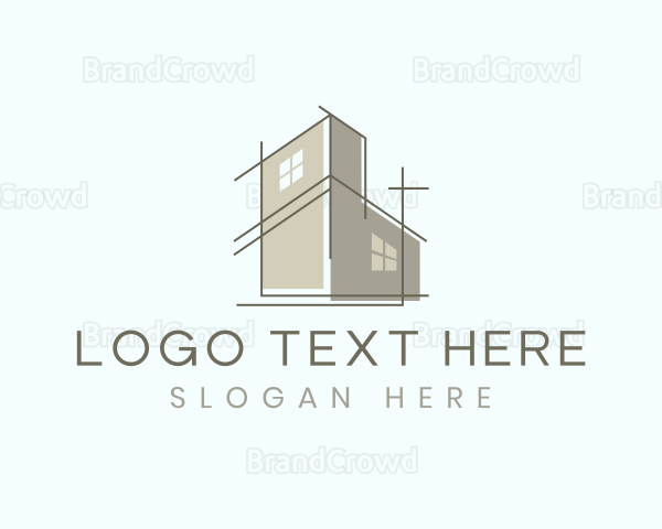 Minimalist Architecture Blueprint Logo