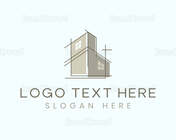 Minimalist Architecture Blueprint Logo