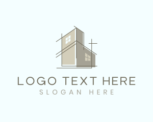 Industrial - Minimalist Architecture Blueprint logo design