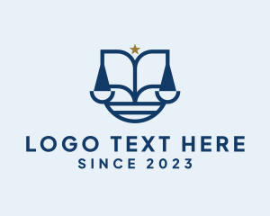 Law School - Legal Scales Star logo design