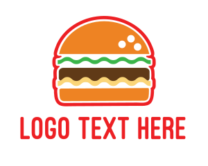 Red Burger - Fast Food Burger logo design