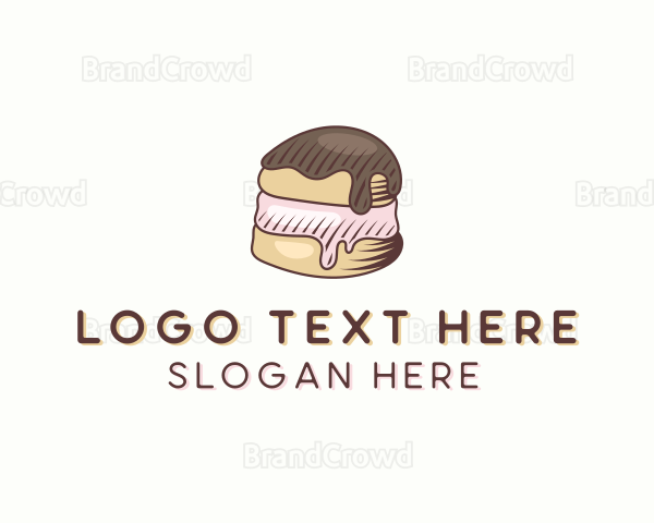 Cream Puff Dessert Pastry Logo