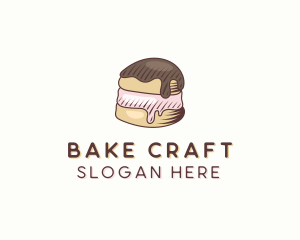 Cream Puff Dessert Pastry logo design