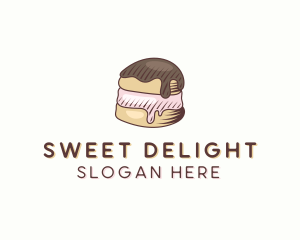 Cream Puff Dessert Pastry logo design