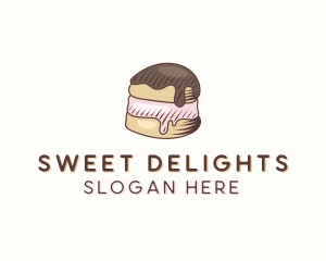 Cream Puff Dessert Pastry logo design