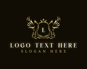 High End - Phoenix Crown Shield logo design