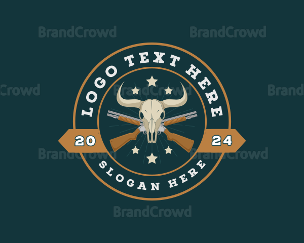 Western Bull Skull Shotgun Logo