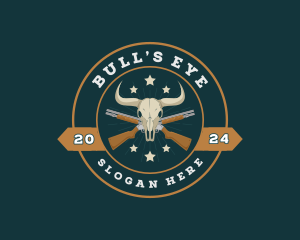 Western Bull Skull Shotgun  logo design