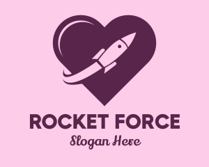 Missile - Purple Rocket Love logo design
