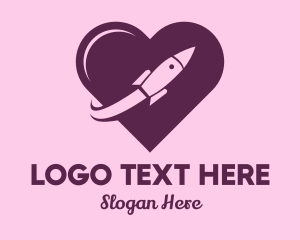 Date - Purple Rocket Love logo design